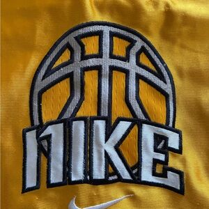 Nike Yellow Navy Blue Short Sleeve Basketball Sports Training Practice Jersey 6
